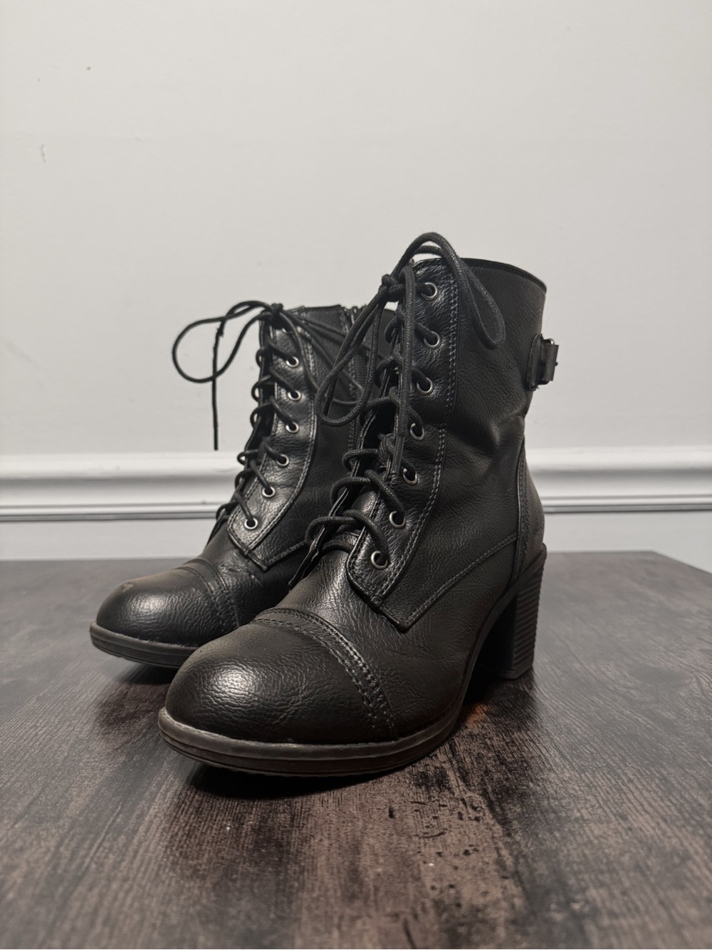 Charlotte Russe Faux Leather Combat Booties